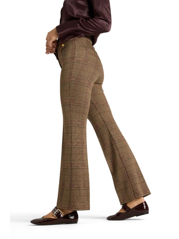 Cambio Fleur cropped 833 Check caramel/burgundy
