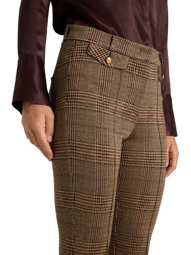 Cambio Fleur cropped 833 Check caramel/burgundy