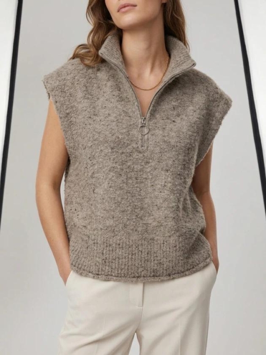 Freequent FQGRSNEMES-WAISTCOAT Moonbeam Melange
