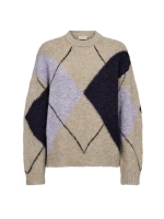Freequent FQGRSLULU-PULLOVER Oyster Grey Mel w. Iris Mel
