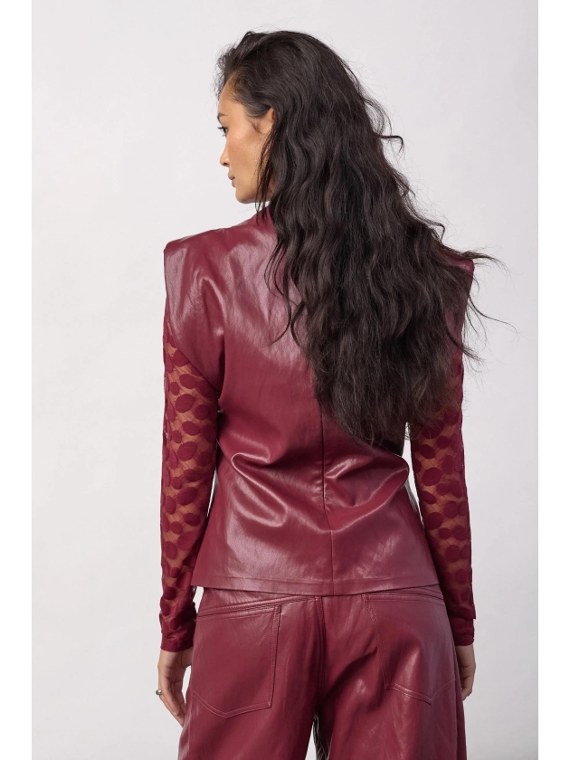 Co Couture 35958 GittCC Pleat Top Berry Red