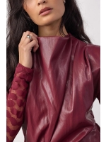 Co Couture 35958 GittCC Pleat Top Berry Red