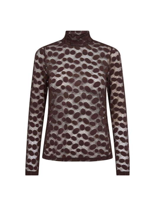 Co Couture PenolaCC Turtleneck Blouse Brown