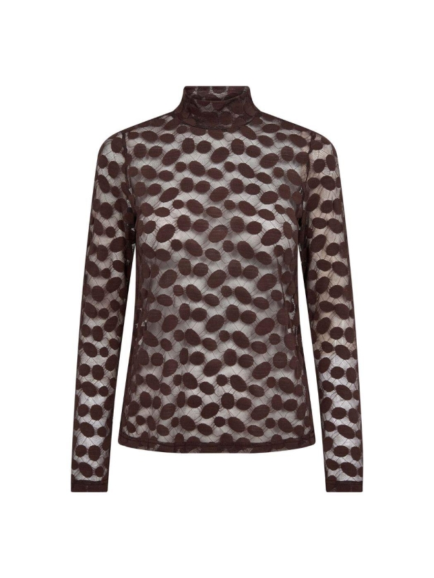 Co Couture PenolaCC Turtleneck Blouse Brown