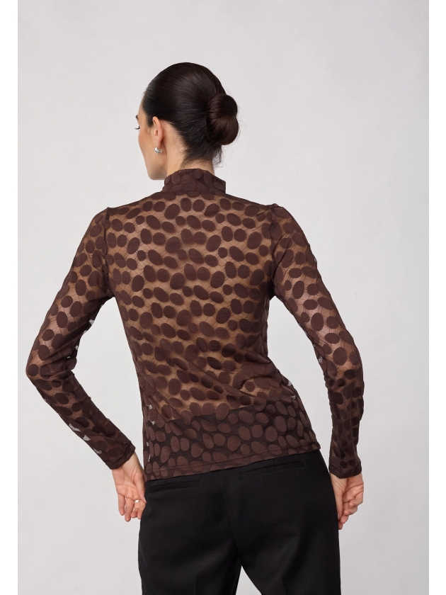 Co Couture PenolaCC Turtleneck Blouse Brown