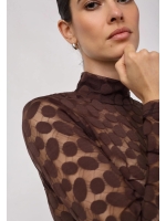 Co Couture PenolaCC Turtleneck Blouse Brown