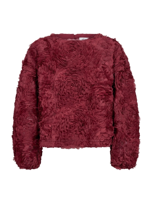 Co Couture LucinaCC Flower Blouse Berry Red