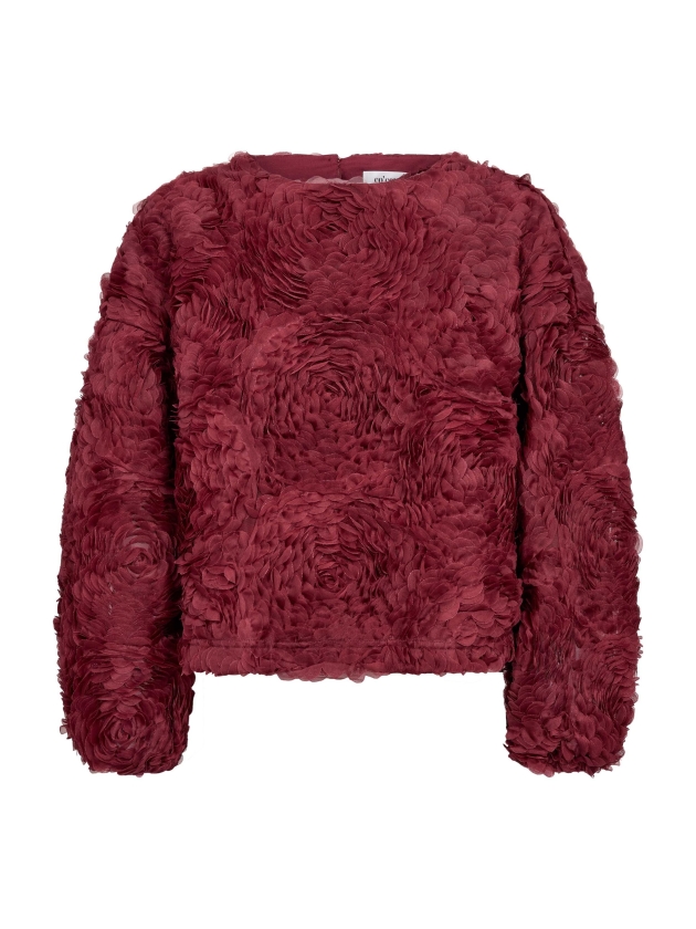 Co Couture LucinaCC Flower Blouse Berry Red