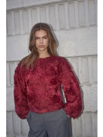 Co Couture LucinaCC Flower Blouse Berry Red
