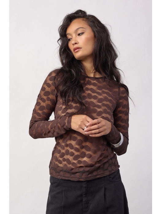 Co Couture PenolaCC O-Neck Blouse Brown