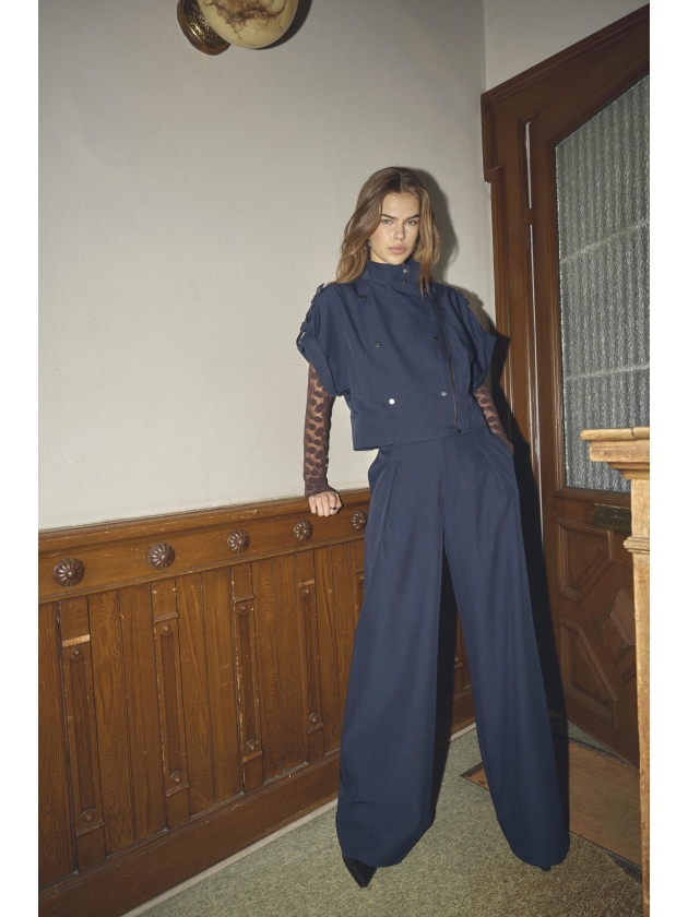 Co Couture LunaCC Pleat Pant Navy