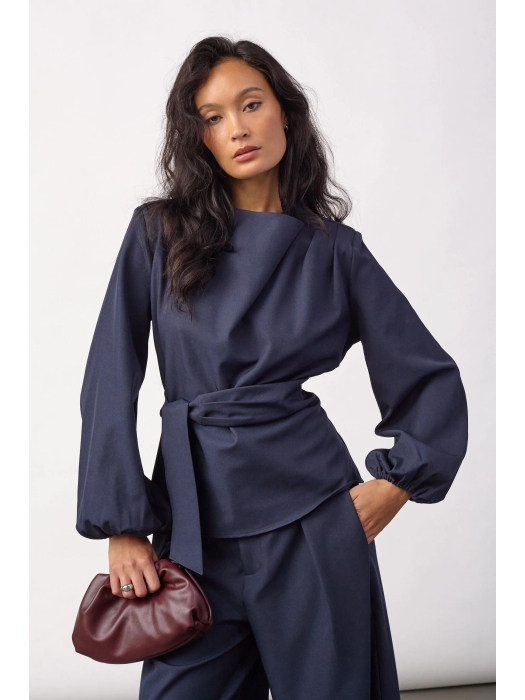 Co Couture LunaCC Tie Blouse Navy