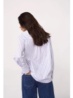 Co Couture SomoCC Stripe Funnel Neck Shirt White