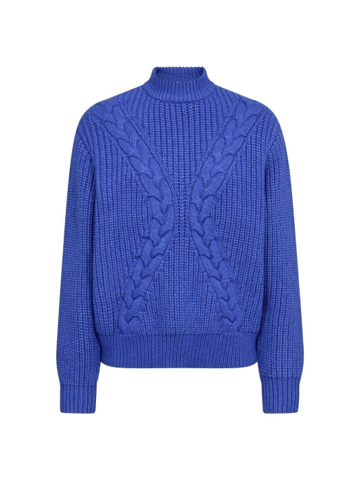 Co Couture RowCC Rib Cable Knit New Blue