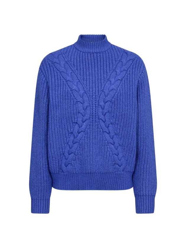 Co Couture RowCC Rib Cable Knit New Blue