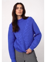 Co Couture RowCC Rib Cable Knit New Blue