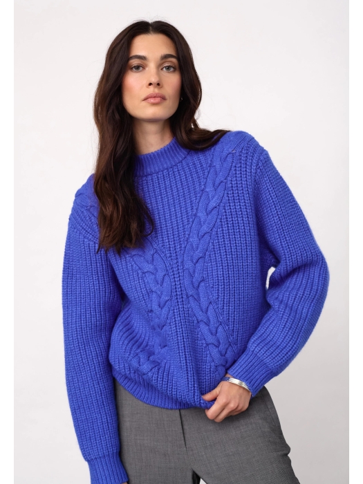 Co Couture RowCC Rib Cable Knit New Blue