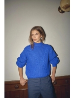 Co Couture RowCC Rib Cable Knit New Blue