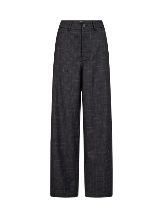 Co Couture EloraCC Check Barrel Pant Dark Grey