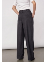 Co Couture EloraCC Check Barrel Pant Dark Grey