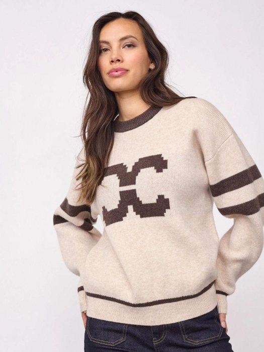 Co Couture RowCC Coco Logo Knit Creme
