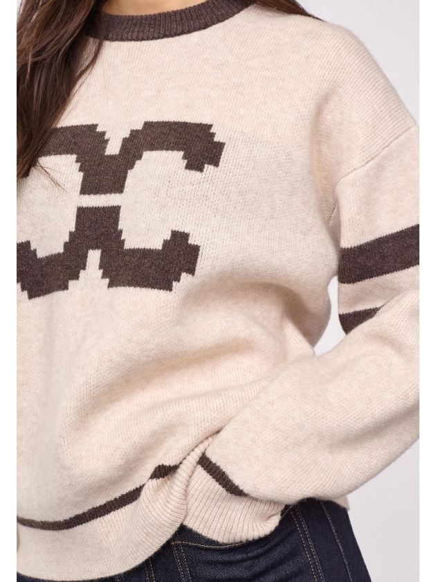 Co Couture RowCC Coco Logo Knit Creme