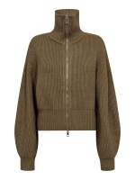 Co Couture RowCC Zip Knit Cardigan Army
