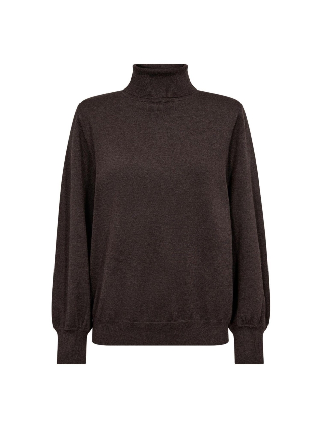 Co Couture CoryCC Padded Roll-Neck Knit Dark Brown