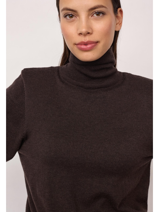 Co Couture CoryCC Padded Roll-Neck Knit Dark Brown