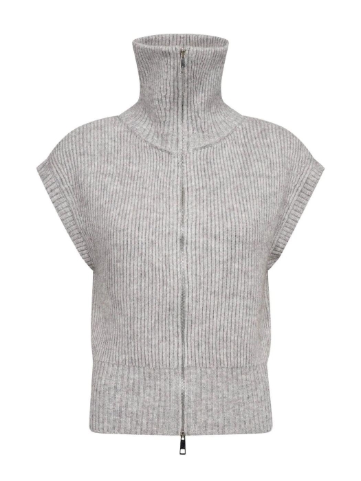 Co Couture RowCC Zip Knit Vest Grey Melange