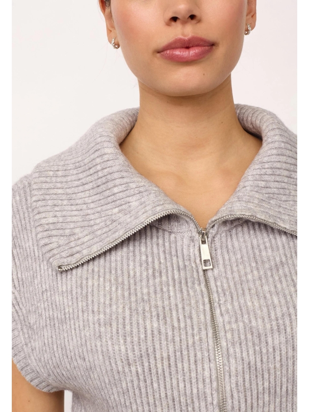 Co Couture RowCC Zip Knit Vest Grey Melange