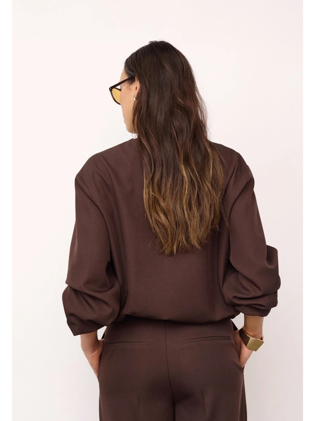 Co Couture LunaCC Balloon Zip  Jacket Dark Brown