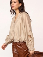 Co Couture DelinCC Balloon Emb Shirt Mink