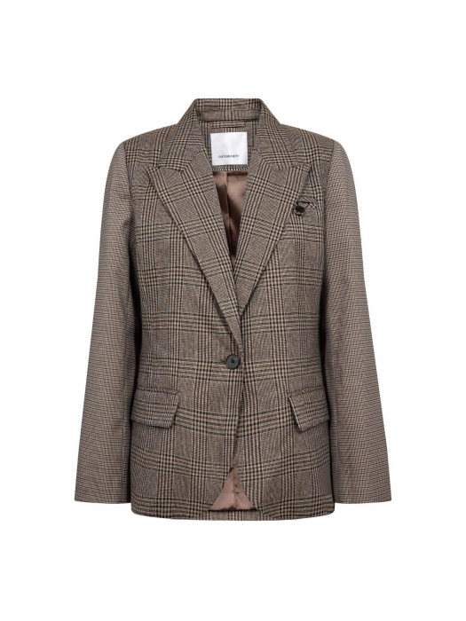 Co Couture VeyaCC Check Fitted Blazer Brown