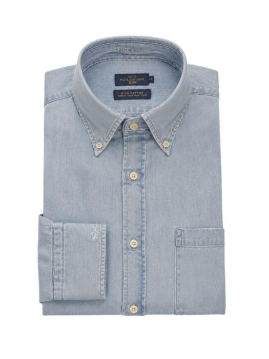 Paul and Shark Giza Xsoft denim shirt J01 Denim