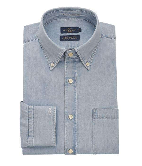 Paul and Shark Giza Xsoft denim shirt J01 Denim
