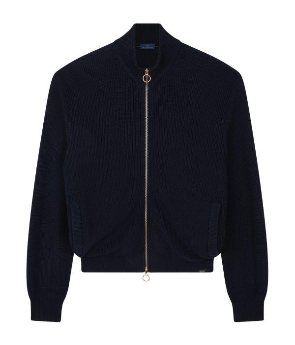 Paul and Shark Tech wool full zip sweater 50E Dark blue