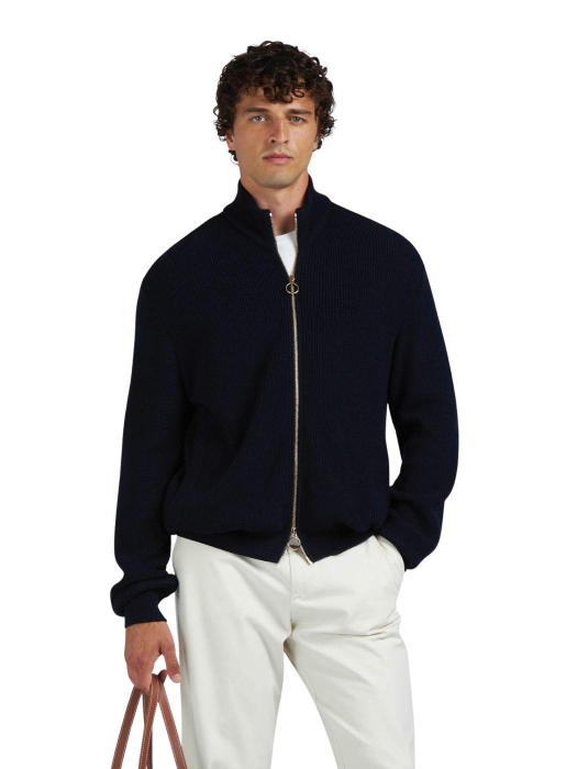 Paul and Shark Tech wool full zip sweater 50E Dark blue
