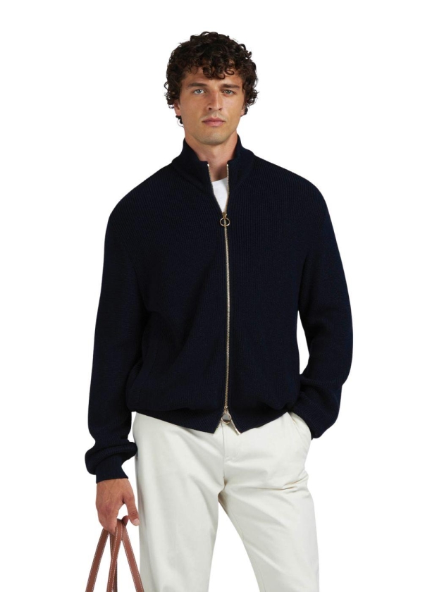 Paul and Shark Tech wool full zip sweater 50E Dark blue