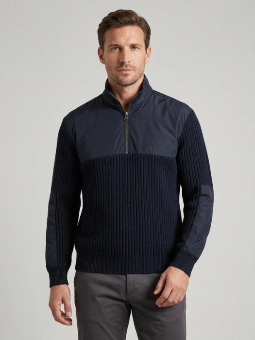 Paul and Shark Tech wool half zip with Dynam 050 Navy