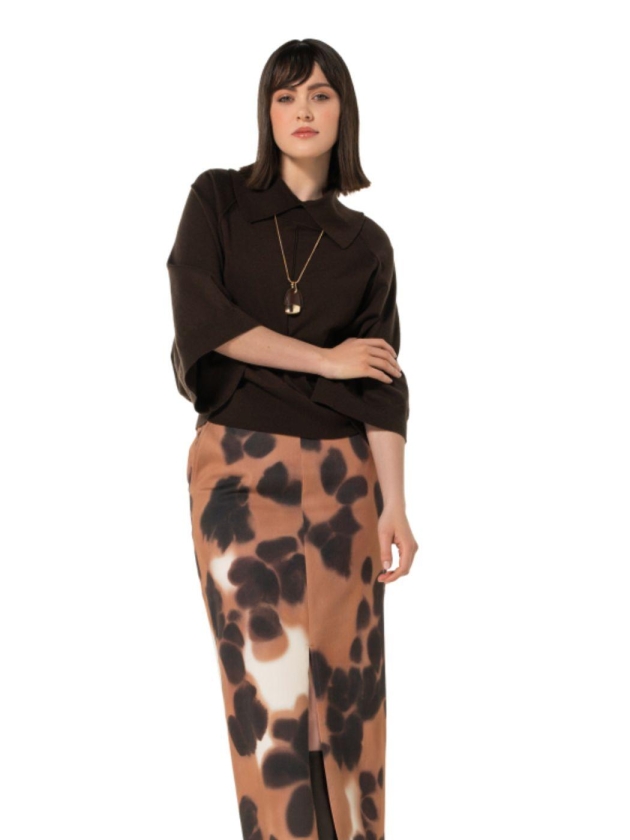 Caroline Biss Pull lange mouw 04 Coffee