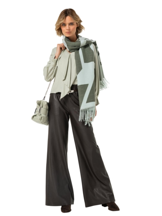 Caroline Biss Broek vegan leather 04 Coffee