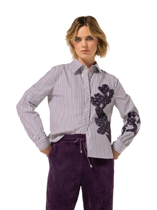Caroline Biss Blouse gestreept broderie 05 Multi colour