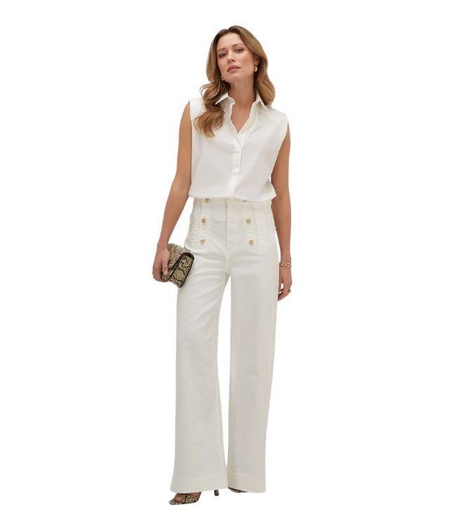 Josh V RUMO high-waisted wide leg jeans 441 light ecru