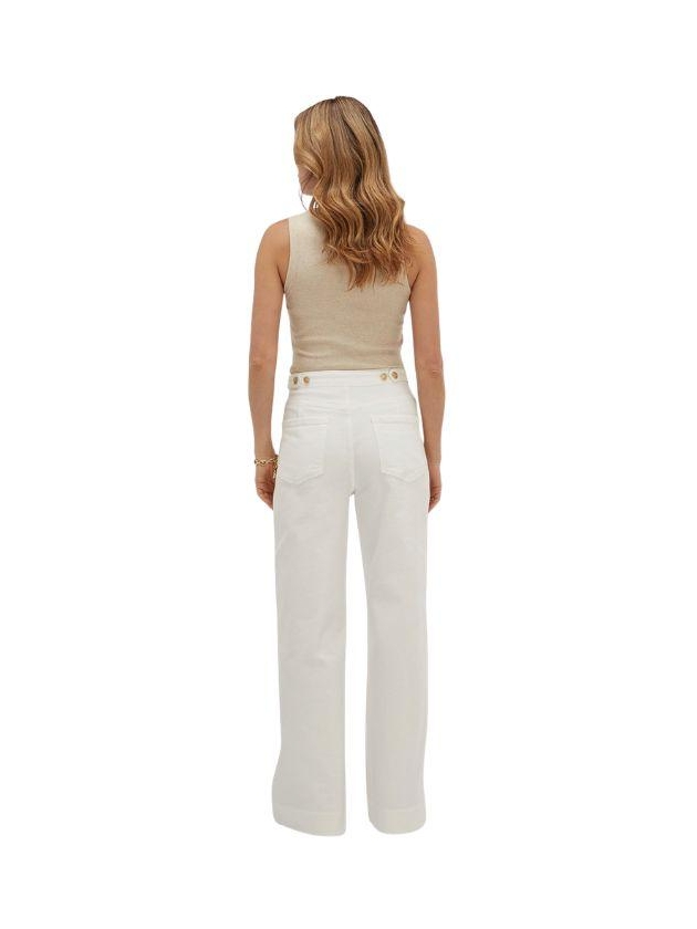 Josh V RUMO high-waisted wide leg jeans 441 light ecru