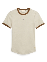 Josh V CODY slim fit T-shirt with logo 319 oat melange