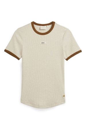 Josh V CODY slim fit T-shirt with logo 319 oat melange