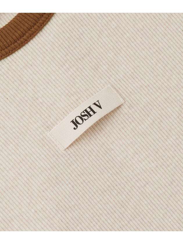 Josh V CODY slim fit T-shirt with logo 319 oat melange