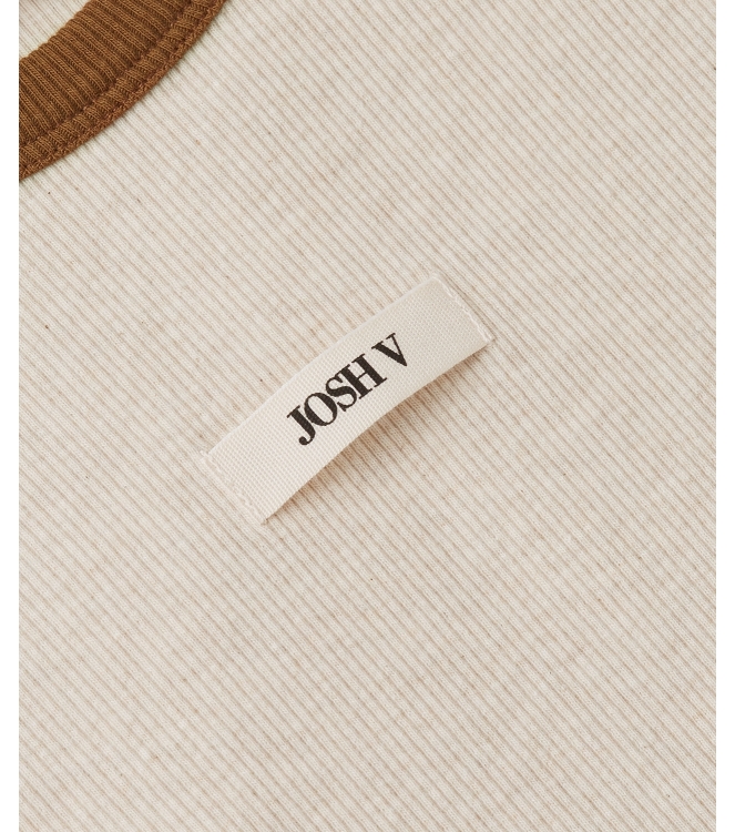 Josh V CODY slim fit T-shirt with logo 319 oat melange