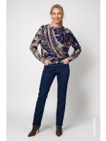 Monari Pullover 788 Classic navy gemusstert